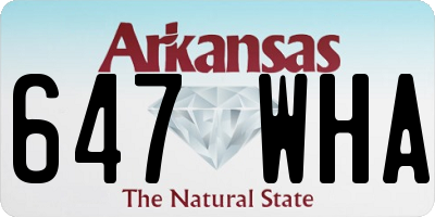 AR license plate 647WHA