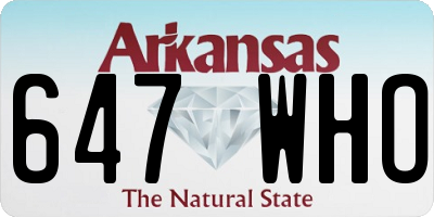 AR license plate 647WHO