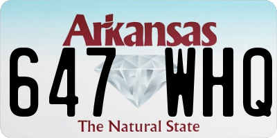 AR license plate 647WHQ