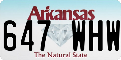 AR license plate 647WHW