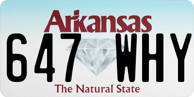 AR license plate 647WHY
