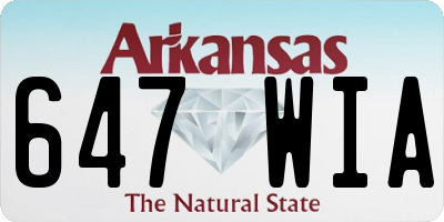 AR license plate 647WIA