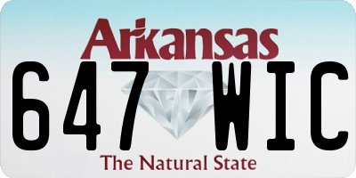 AR license plate 647WIC