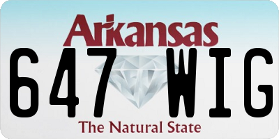 AR license plate 647WIG