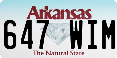 AR license plate 647WIM