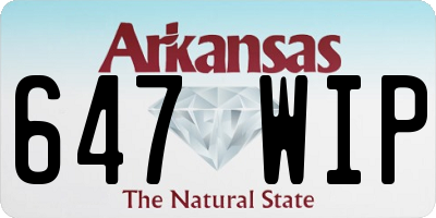 AR license plate 647WIP