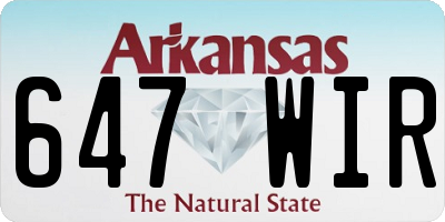 AR license plate 647WIR