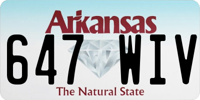 AR license plate 647WIV