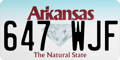 AR license plate 647WJF
