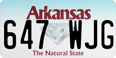 AR license plate 647WJG