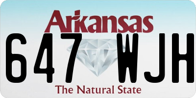 AR license plate 647WJH