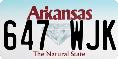 AR license plate 647WJK