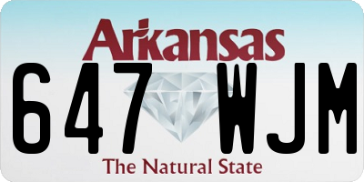 AR license plate 647WJM