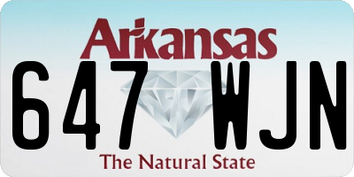 AR license plate 647WJN