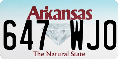 AR license plate 647WJO