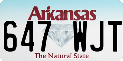 AR license plate 647WJT