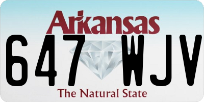 AR license plate 647WJV