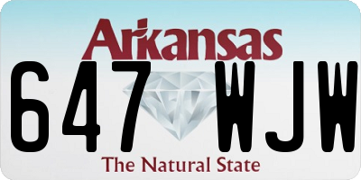 AR license plate 647WJW
