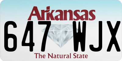 AR license plate 647WJX