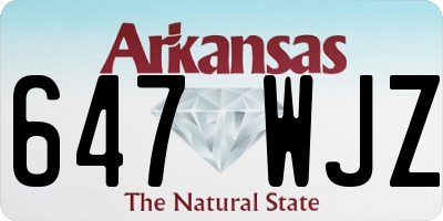AR license plate 647WJZ