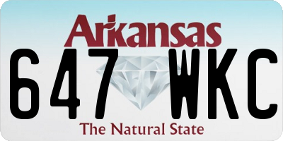 AR license plate 647WKC