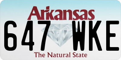 AR license plate 647WKE