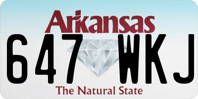 AR license plate 647WKJ