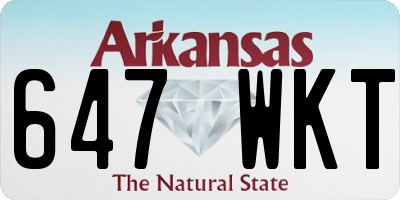 AR license plate 647WKT