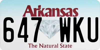 AR license plate 647WKU