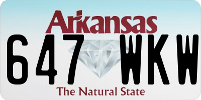 AR license plate 647WKW