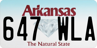AR license plate 647WLA