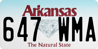 AR license plate 647WMA