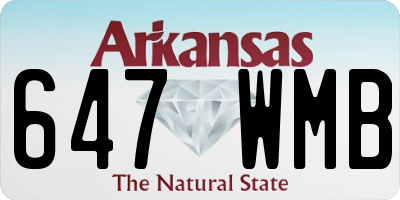 AR license plate 647WMB