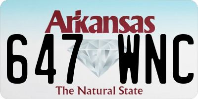 AR license plate 647WNC