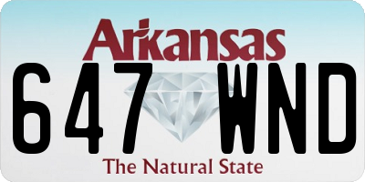 AR license plate 647WND