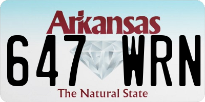 AR license plate 647WRN