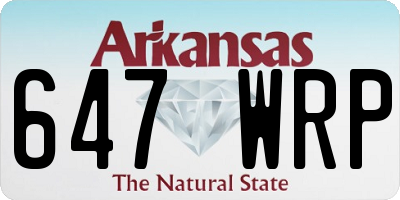 AR license plate 647WRP