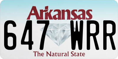 AR license plate 647WRR