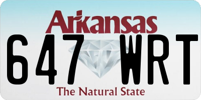 AR license plate 647WRT