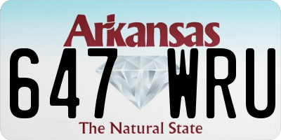 AR license plate 647WRU