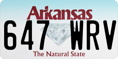AR license plate 647WRV