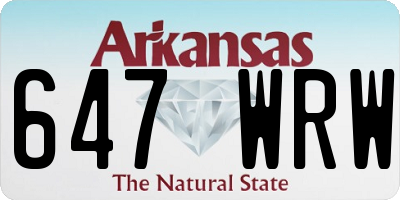 AR license plate 647WRW