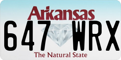 AR license plate 647WRX