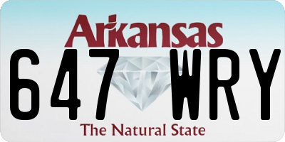 AR license plate 647WRY