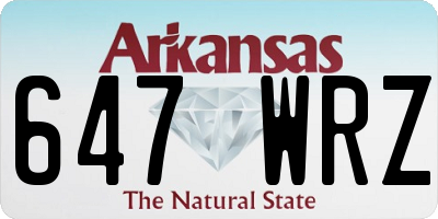 AR license plate 647WRZ