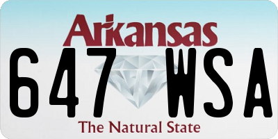 AR license plate 647WSA