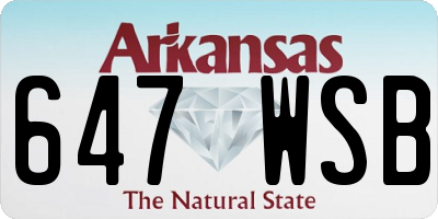 AR license plate 647WSB