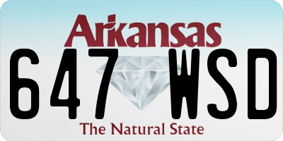 AR license plate 647WSD