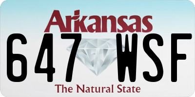 AR license plate 647WSF