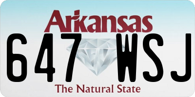 AR license plate 647WSJ